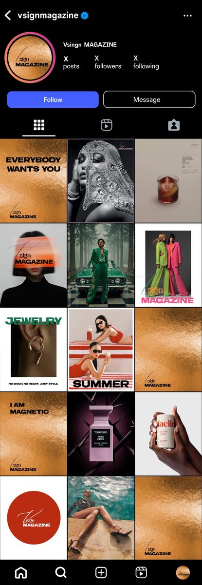 VSIGN Magazine Instagram grid