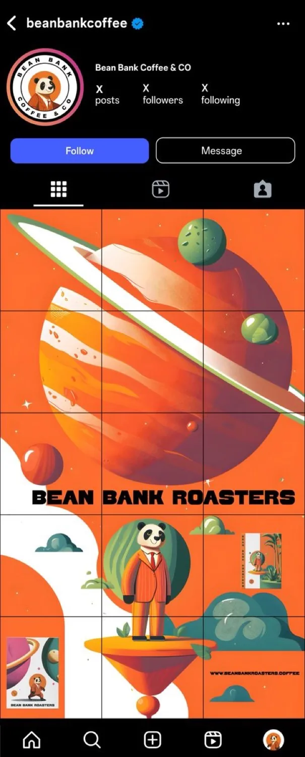 BeanBank Instagram grid · Alkeme Design
