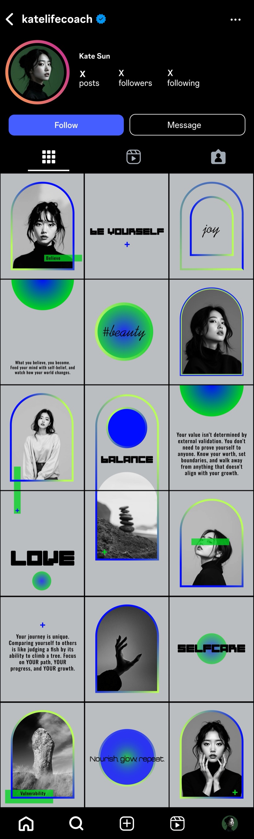 Kate Sun Instagram grid